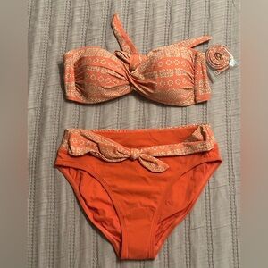 Robin Piccone Isla bikini set in terracotta orange
